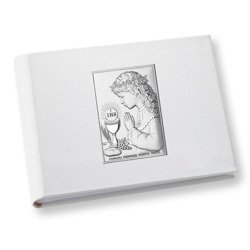 Album z obrazkiem srebrnym Pamiątka I Komunii dla dziewczynki DS0704A