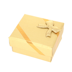 Pudełko jubilerskie na biżuterię z kokardą złote P40/1ZLOTE