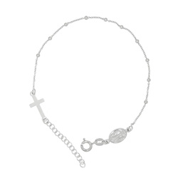 Różaniec srebrny - bransoletka na rękę, dziesiątka, kulka gładka 2 mm, srebro pr. 925 BRS43