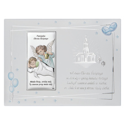 Obrazek srebrny Aniołek Pamiątka Chrztu Świętego DS01FCC/2C