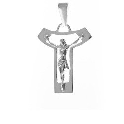 Krzyżyk srebrny z wizerunkiem Jezusa MO081