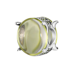 Srebrna przywieszka pr 925 Charms zielony żółty kamień cyrkonie PAN207