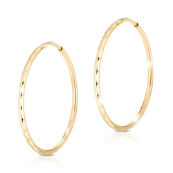 Złote kolczyki pr. 585 diamentowane koła kółka średnica 30 mm ZA100