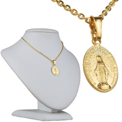 Cudowny Medalik srebrny pozłacany z łańcuszkiem MM002ORO/ROLOEDGE050ORO-50