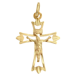 Złoty krzyżyk pr. 585 z wizerunkiem Jezusa ZK065