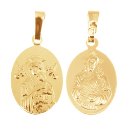 Złoty medalik pr. 585 - Matka Boska Nieustającej Pomocy Serce Jezusa ZM310
