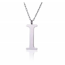 Naszyjnik celebrytka literka I 3,0 cm srebro rodowane pr 925 CELI3CM