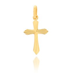 Złoty krzyżyk pr. 585 Krzyżyk płaski promienie ZK032