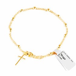 Różaniec srebrny - bransoletka różańcowa na rękę, dziesiątek, 2,1-2,5 g, pozłacane srebro pr. 925 BRP15