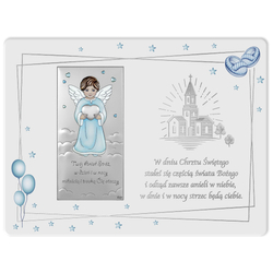 Obrazek srebrny Aniołek Twój Anioł Stróż niebieski DS119FCCCC