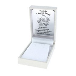 Pudełko skórzane białe na kolczyki PDH-3/NA/A1/GS