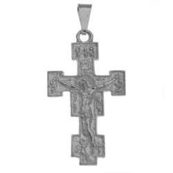 Medalik srebrny - Krzyżyk z wizerunkiem Jezusa MO117