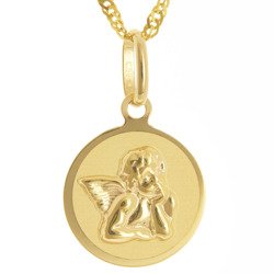 Złoty medalik pr. 585 Aniołek kółko  ZM107