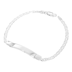 Bransoletka srebrna pr. 925 bransoleta męska z blaszką GUCCI 3,1 mm SBBG03