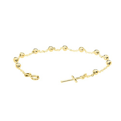 Różaniec srebrny - bransoletka na rękę, dziesiątka, 2,9-3,3 g, pozłacane srebro pr. 925 BRP09