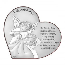 Obrazek srebrny Aniołek Pamiątka Chrztu Świętego DS124