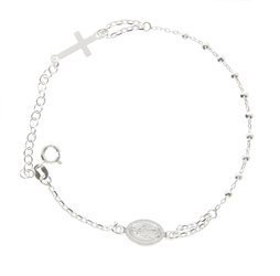 Różaniec srebrny - bransoletka na rękę, dziesiątka diamentowana, 2,7-3,4 g, srebro pr. 925 BRS41