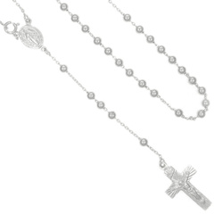 Różaniec srebrny - 5 dziesiątek, kulka 4 mm, srebro pr. 925 RC002