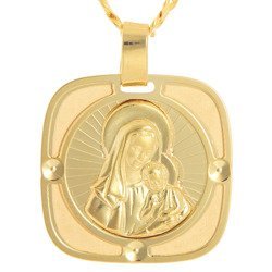 Złoty medalik pr. 585 Madonna z dzieciątkiem  ZM103