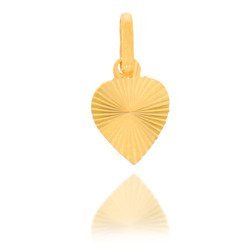 Złota przywieszka pr. 585 Serce małe płaskie promienie ZP024