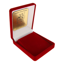 Pudełko flokowe z indywidualnym grawerem czerwone P7/FLOKCZERW