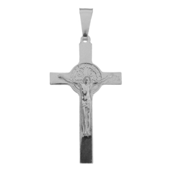 Medalik srebrny - Krzyżyk z wizerunkiem Jezusa MO155