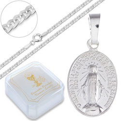 Zestaw medalik srebrny Cudowny Medalik, łańcuszek, pudełko MM002/GDSEP50-45/P22