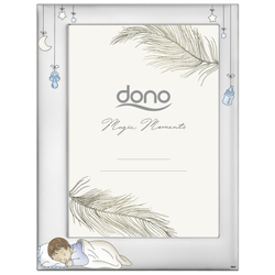 Ramka srebrna dziecięca dla chłopca niebieska DS244CC