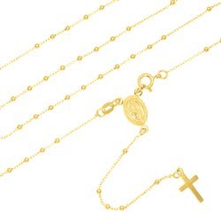 Różaniec srebrny złocony - 5 dziesiątek, 2mm srebro pr. 925 RC029