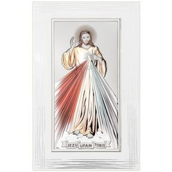 Obrazek srebrny Jezus Miłosierny DS26FC