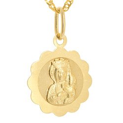 Złoty medalik pr. 585 M.B. Częstochowska kwiat ZM043