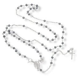 Różaniec srebrny - 5 dziesiątek z zapięciem 7,2-7,6 g, srebro pr. 925 RC017