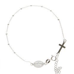 Różaniec srebrny - bransoletka na rękę, dziesiątka diamentowana, 2,0-2,5 g, srebro pr. 925 BRS40