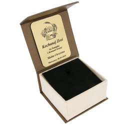 Pudełko eleganckie na pierścionek lub zestaw brąz/ecru BA-3/BR/GZ