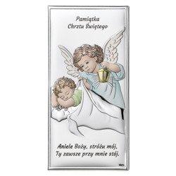Obrazek srebrny Aniołek Pamiątka Chrztu Świętego DS01C