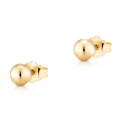 Złote kolczyki pr. 585 kulki lekkie 5 mm zapięcie sztyft ZA102