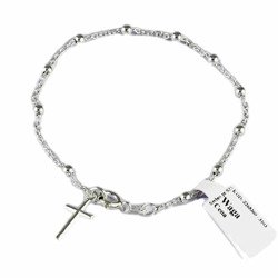 Różaniec srebrny - bransoletka różańcowa na rękę, dziesiątek, 2,1-2,5 g, rodowane srebro pr. 925 BRP19