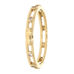 Różaniec złoty na palec obrączka różańcowa dziesiątek cyrkonie złoto pr. 585 ZRP07