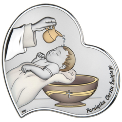 Obrazek srebrny Pamiątka Chrztu Świętego DS56C