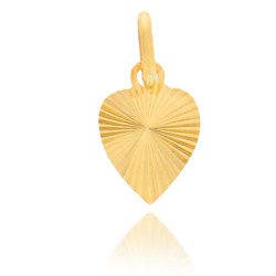 Złota przywieszka pr. 585 Serce duże płaskie promienie ZP023