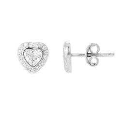 Kolczyki serduszka sztyfty - srebro pr. 925 KSP027