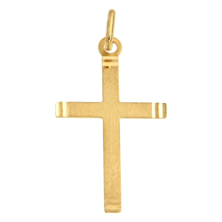 Złoty krzyżyk pr. 585 Krzyżyk płaski prążki ZK006