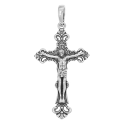 Krzyżyk srebrny z wizerunkiem Pana Jezusa ozdobny srebro pr. 925 SK005