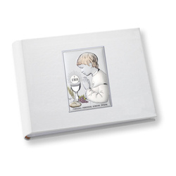 Album z obrazkiem srebrnym Pamiątka I Komunii dla chłopca DS07/04/1CO
