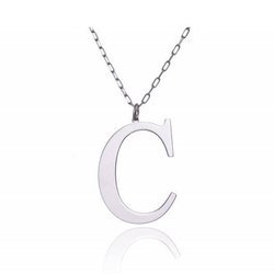 Naszyjnik celebrytka literka C 1,0 cm srebro rodowane pr 925 CELC1CM