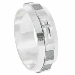 Różaniec srebrny, dziesiątka, obrotowa obrączka na palec, rozmiar 12-28  Srebro pr. 925 RPO02