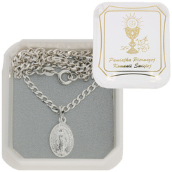Zestaw srebrny pr. 925 medalik Matka Boża Niepokalana Cudowny medalik łańcuszek pudełko ML001/L60GRF6L/P22