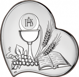 Obrazek Srebrny Pamiątka I Komunii serce DS53