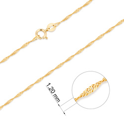 Złoty Łańcuszek pr. 585 Singapur szer. 1,2 mm ZL005