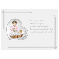 Obrazek srebrny Aniołek Twój Anioł Stróż różowy DS118FNCR